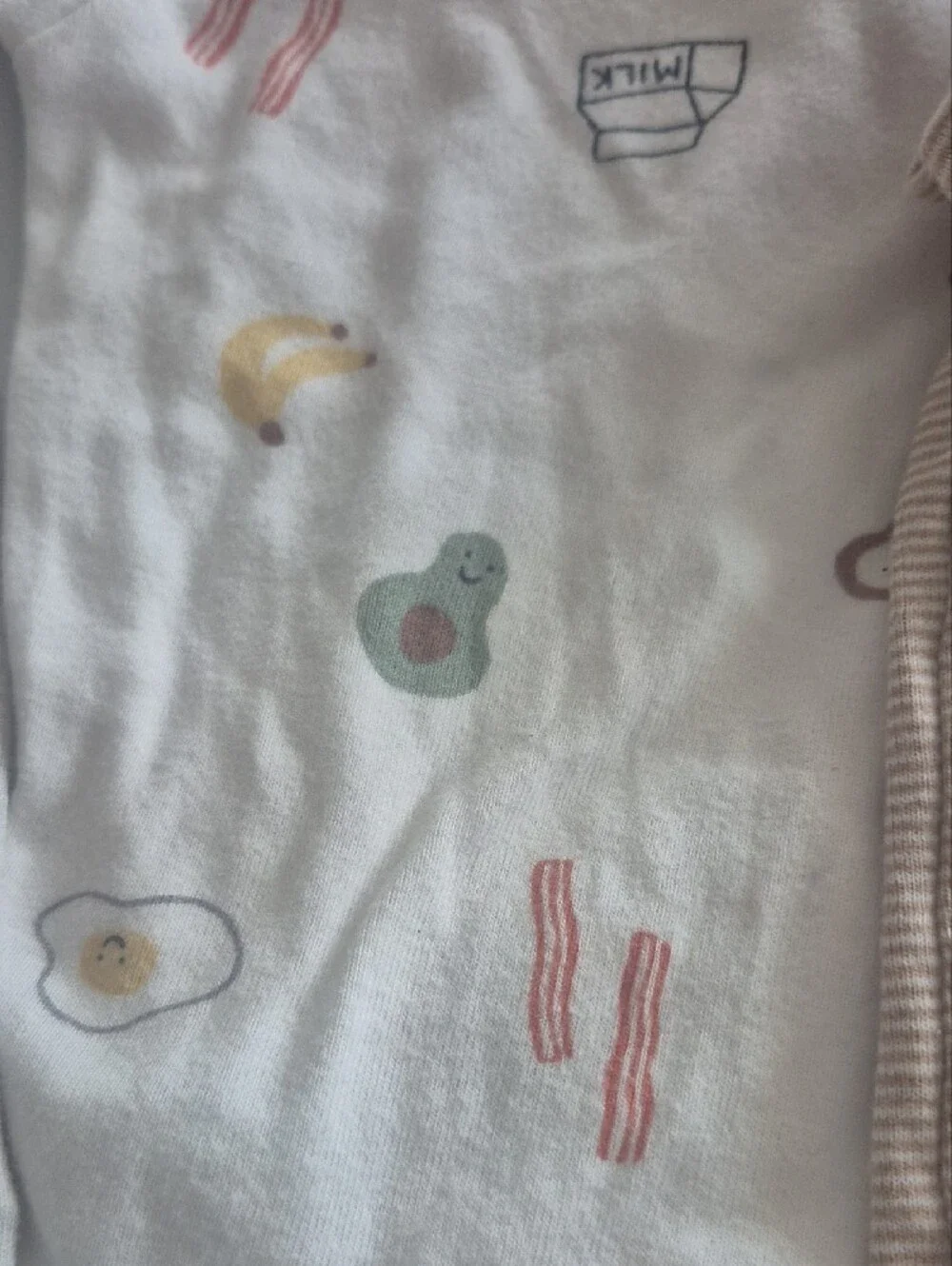 Carter's Baby Breakfast Bodysuits - Gray, White, Beige